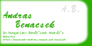 andras benacsek business card